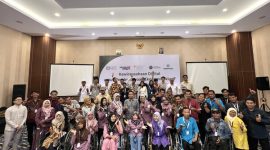 Para peserta penyandang disabilitas mengikuti pelatihan yang digelar Evermos bersama International Labour Organization (ILO) di Yogyakarta, Indonesia
