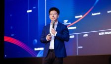 Arthur Wang, Vice President of Huawei's Data Communication Product Line, delivering a speech